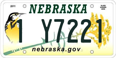 NE license plate 1Y7221