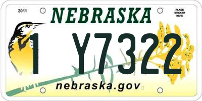 NE license plate 1Y7322