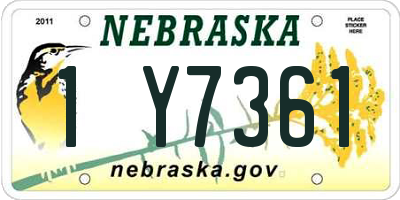 NE license plate 1Y7361