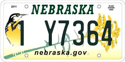 NE license plate 1Y7364