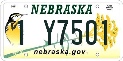 NE license plate 1Y7501