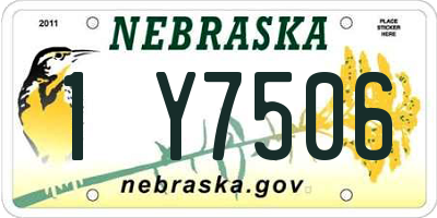 NE license plate 1Y7506