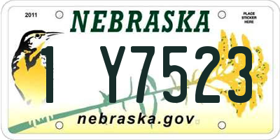 NE license plate 1Y7523