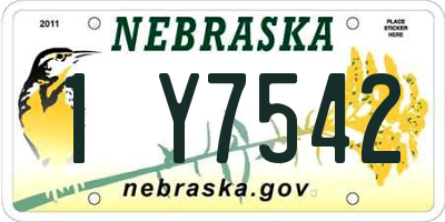 NE license plate 1Y7542