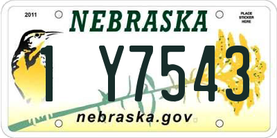NE license plate 1Y7543