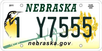 NE license plate 1Y7555