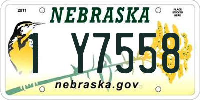 NE license plate 1Y7558