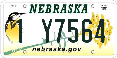 NE license plate 1Y7564