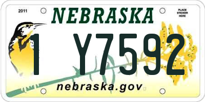 NE license plate 1Y7592