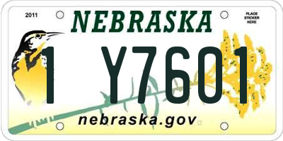 NE license plate 1Y7601