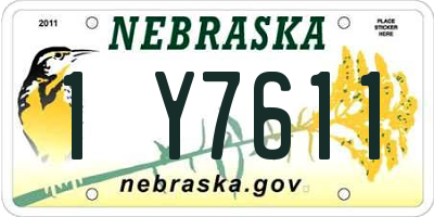 NE license plate 1Y7611