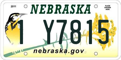 NE license plate 1Y7815