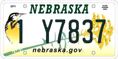 NE license plate 1Y7837