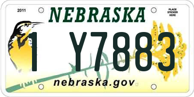 NE license plate 1Y7883