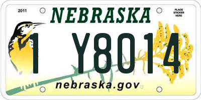 NE license plate 1Y8014