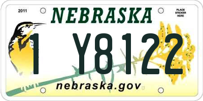 NE license plate 1Y8122