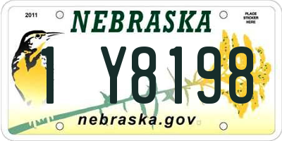 NE license plate 1Y8198