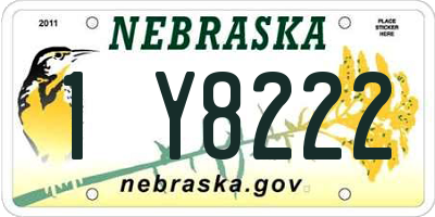 NE license plate 1Y8222