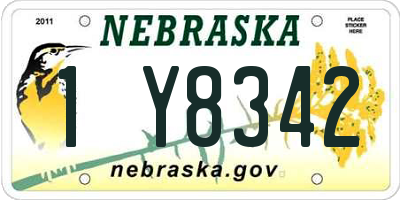 NE license plate 1Y8342