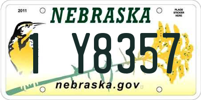 NE license plate 1Y8357