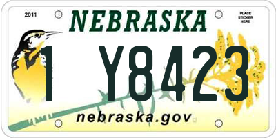 NE license plate 1Y8423