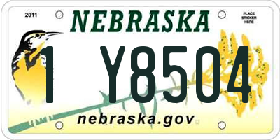 NE license plate 1Y8504
