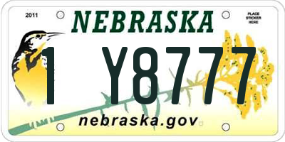 NE license plate 1Y8777