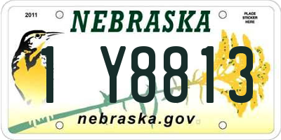 NE license plate 1Y8813