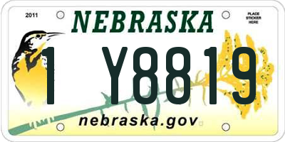 NE license plate 1Y8819