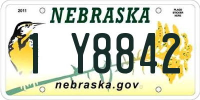 NE license plate 1Y8842