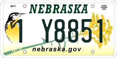 NE license plate 1Y8851