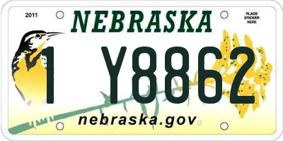 NE license plate 1Y8862
