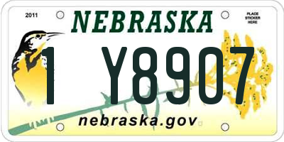 NE license plate 1Y8907