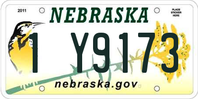 NE license plate 1Y9173