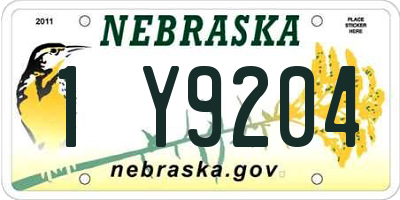 NE license plate 1Y9204