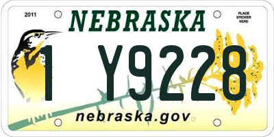 NE license plate 1Y9228
