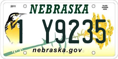 NE license plate 1Y9235