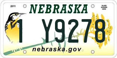 NE license plate 1Y9278