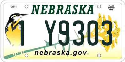 NE license plate 1Y9303