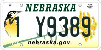 NE license plate 1Y9389