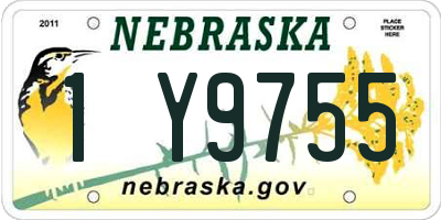 NE license plate 1Y9755