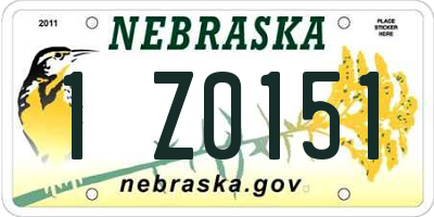 NE license plate 1Z0151