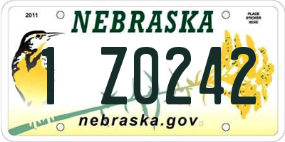 NE license plate 1Z0242
