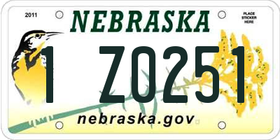 NE license plate 1Z0251