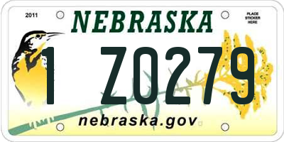 NE license plate 1Z0279