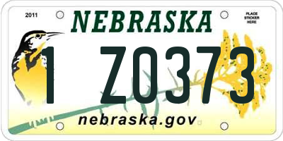 NE license plate 1Z0373