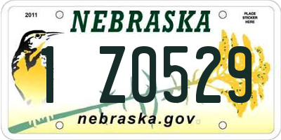 NE license plate 1Z0529