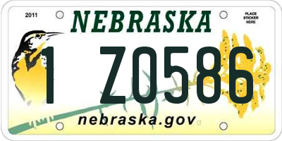 NE license plate 1Z0586