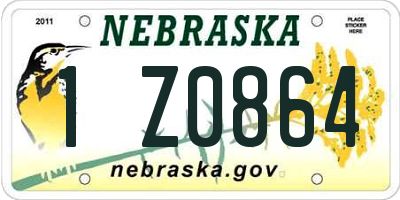 NE license plate 1Z0864