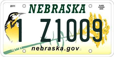 NE license plate 1Z1009